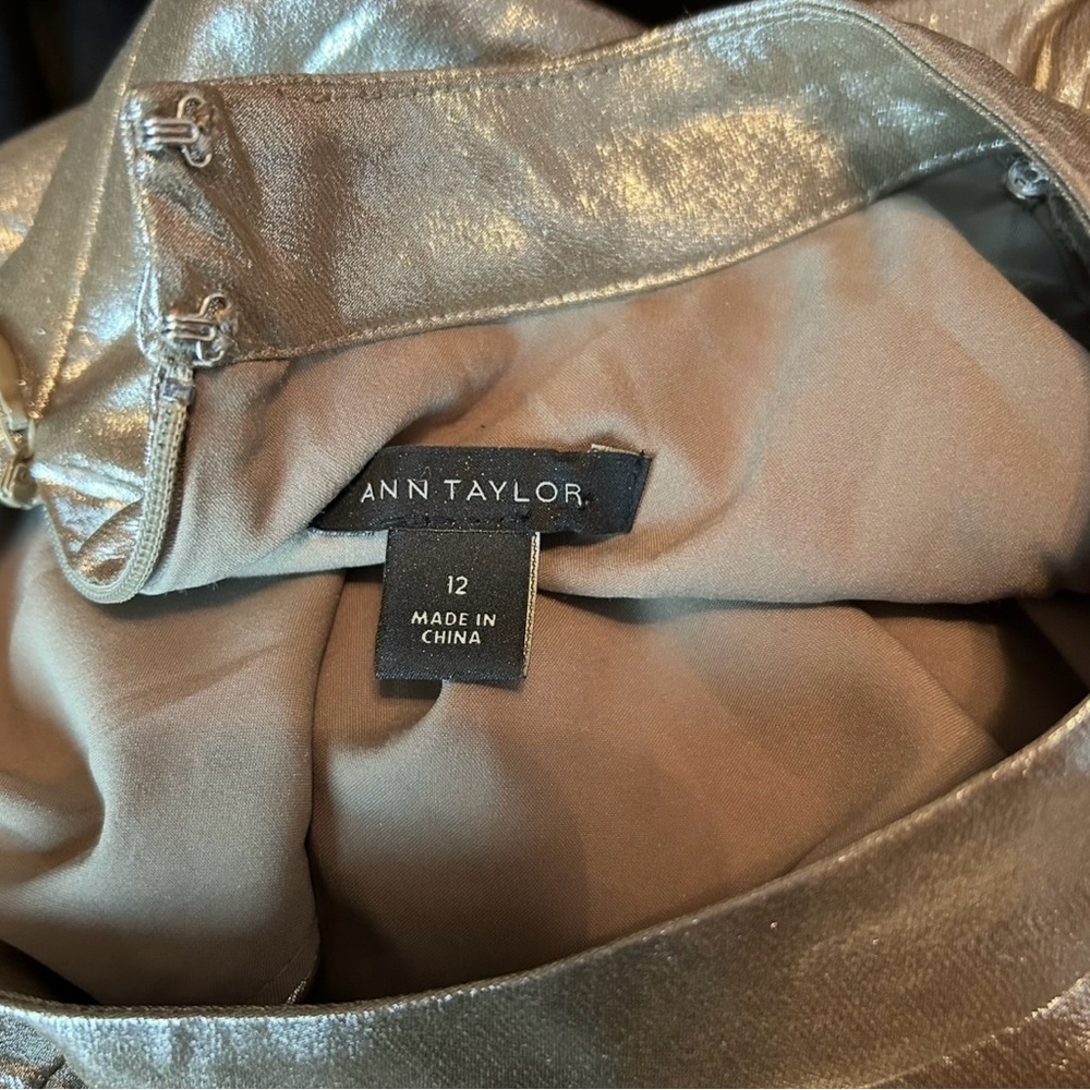 Ann Taylor Metallic Silver Halter Midi Dress - Picture 11 of 15